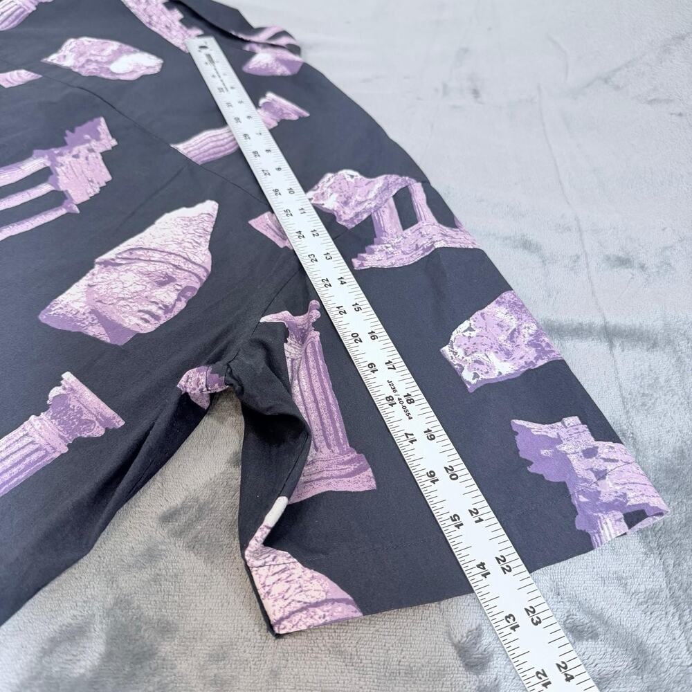 H&M Short Sleeve Black Purple Ancient Greek AOP Shirt Sz XXL Oversized Retro Y2K - Picture 9 of 14